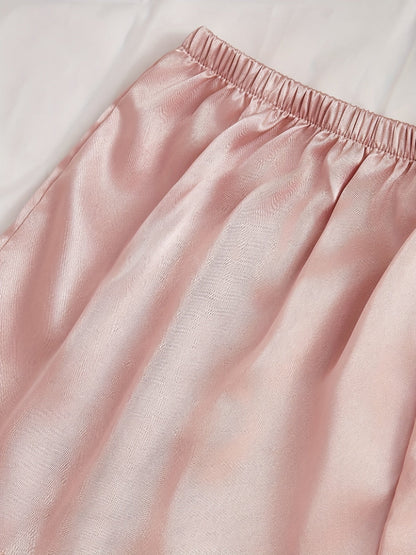 Myla | Elegant Satin 4-Piece Pajama Set with Lace Trim for Women Perfect for Every Day