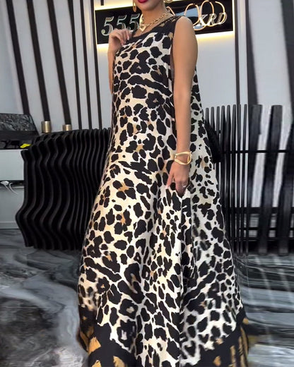 Myla | Dress Elegant Sleeveless Leopard Print