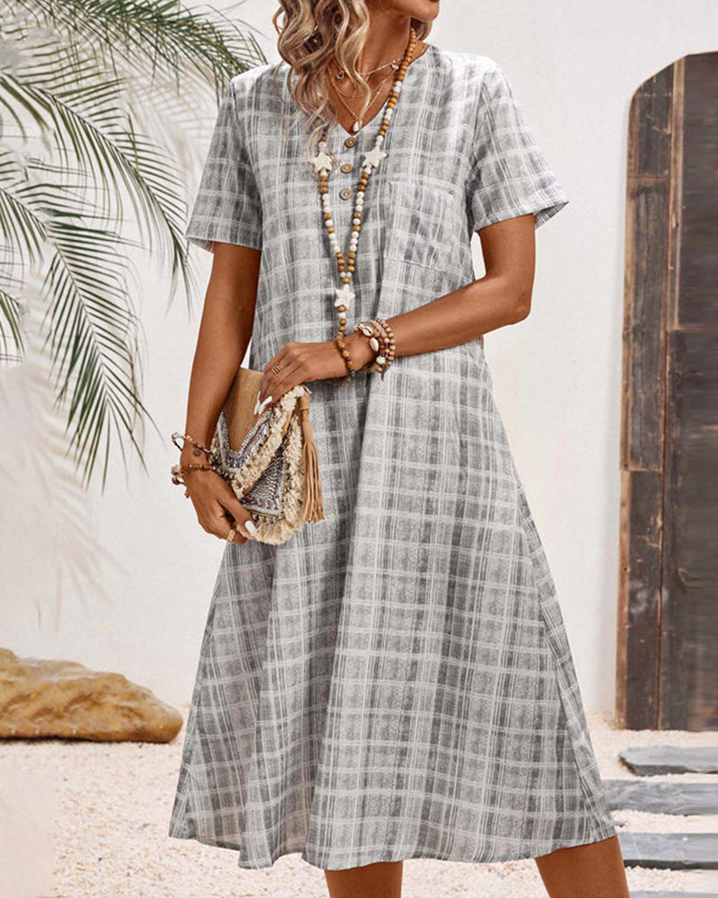 Myla | Dress Short Sleeve Checked Casual