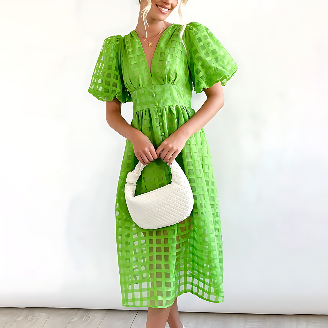 Myla | Classic Dress with Puff Sleeves for Women